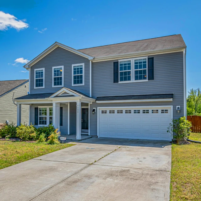 Gray Sided Two Story House Sq